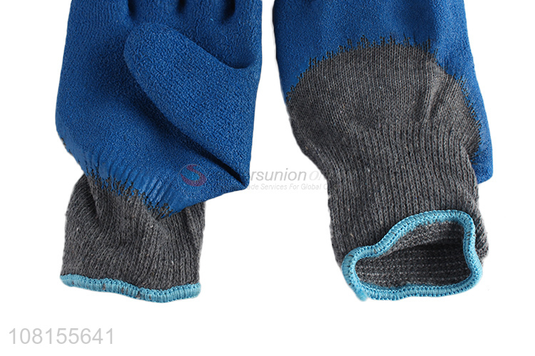 Low price 10 stitches cotton latex crinkle work gloves