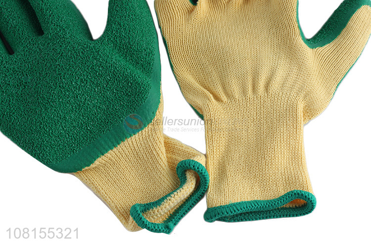 Wholesale 21s cotton latex crinkle safety working gloves