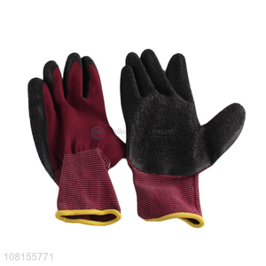 Hot selling 13 stitches latex coating crinkle work gloves