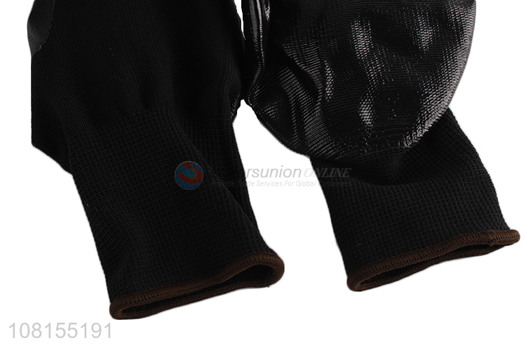 China supplier 13 stitches polyester nitrile work gloves