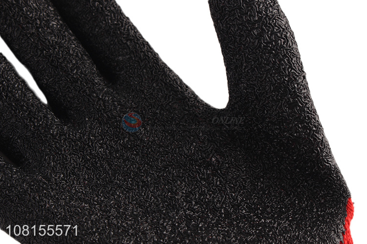 Wholesale 21s cotton cut resistant latex crinkle work gloves