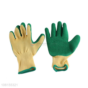 Wholesale 21s cotton latex crinkle safety working gloves