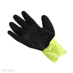 Low price 13 stitches polyester latex crinkle working gloves
