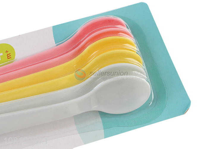 Top selling 6pieces plastic baby feeding spoon for household