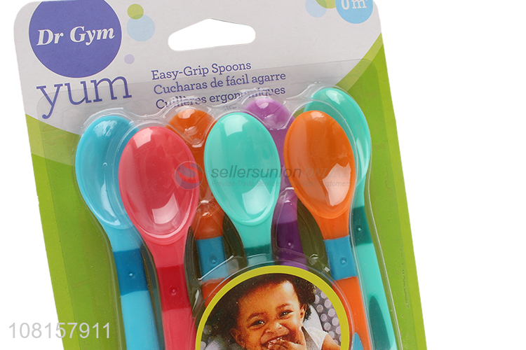 China products 7pieces soft easy-grip baby training spoon set