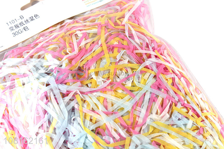 Online wholesale colourful paper shred for box decoration