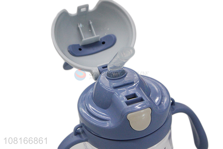 Factory wholesale cute cartoon baby water cup with straw