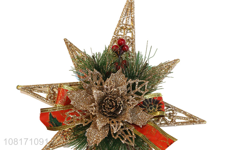 Top products Christmas tree topper star glitter tree decorations