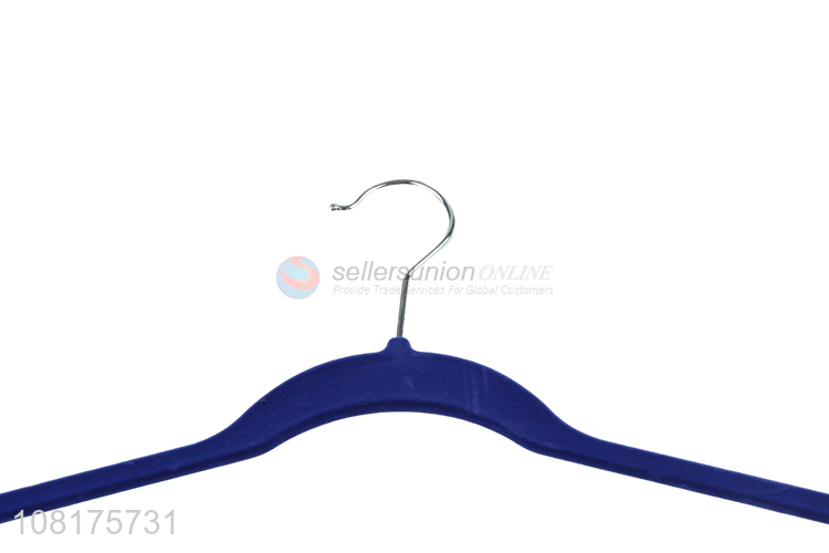 Hot sale space saving flocking pants hanger multi-use clothes hangers