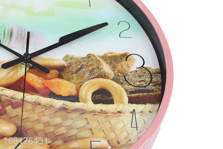 Factory price bread series round wall clocks for home office and school