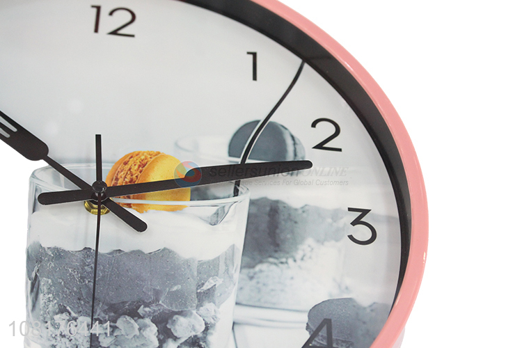 Good quality silent non-ticking round cake series plastic wall clock