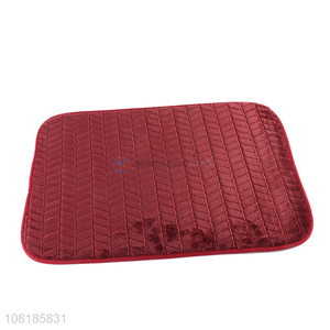 Low price red rectangle household polyester door mats