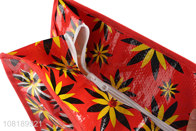 New arrival reusable woven bag shopping bag with zipper