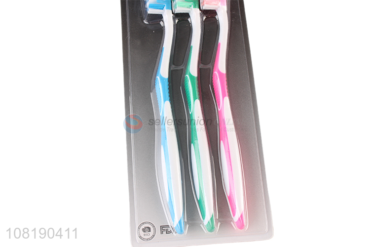 Best Price 3 Pieces Nylon Toothbrush With Non-Slip Handle