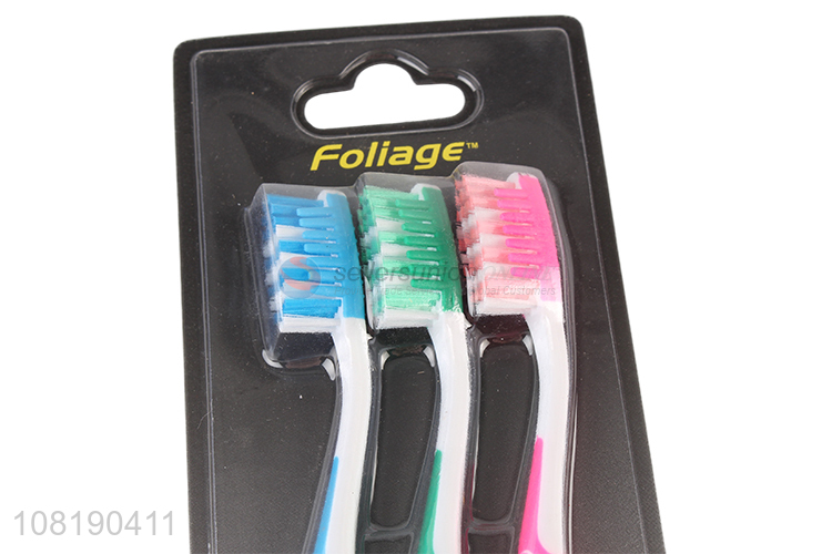 Best Price 3 Pieces Nylon Toothbrush With Non-Slip Handle