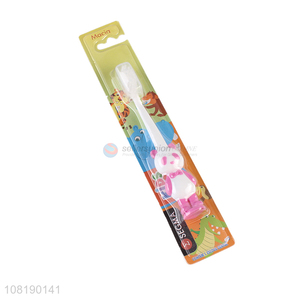 Cartoon Toothbrush With Suction Cup Base For Children