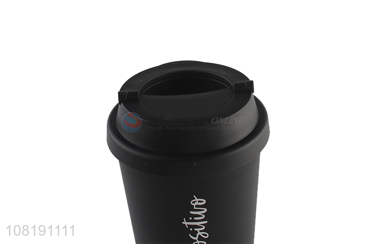 Hot sale portable double walled bpa free plastic coffee cup drinks mug