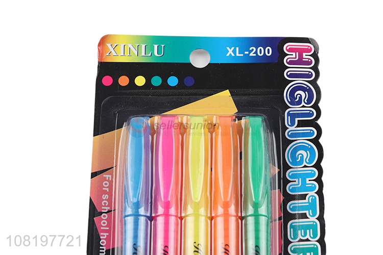 Hot sale 5 pieces quick-drying fluorescent ink highlighter markers