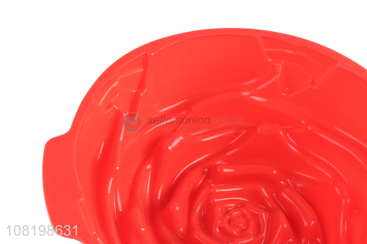 Hot items red rose shape baking tools silicone cake mould