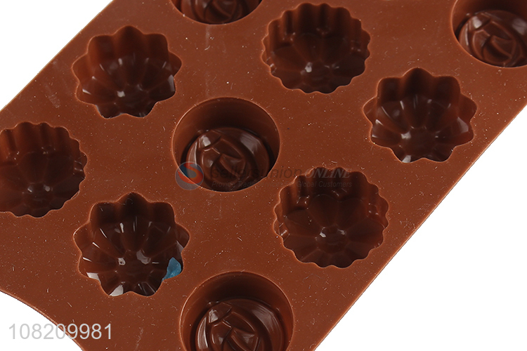 Hot selling flower shaped silicone chocolate moulds for caramels jello