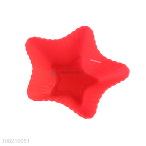 Wholesale star shaped reusable <em>silicone</em> muffin cup <em>cake</em> baking <em>mould</em>