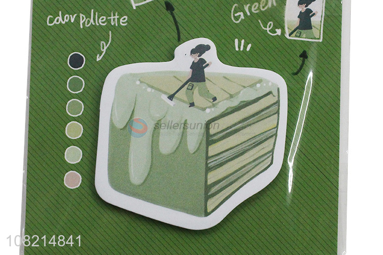 New arrival green tea cake sticky notes office stationery