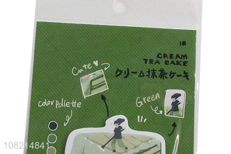 New arrival green tea cake sticky notes office stationery