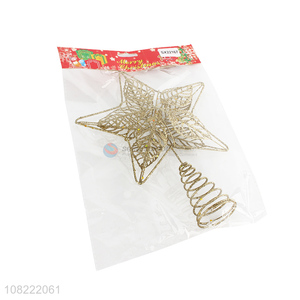 Custom Golden Hollow Star For Christmas Tree Decoration