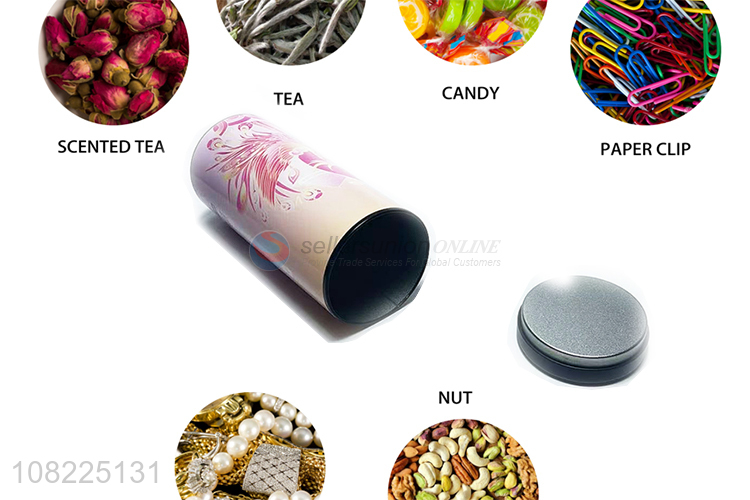 Custom Fashion Printing Round Can Tea Canister Tea Tins