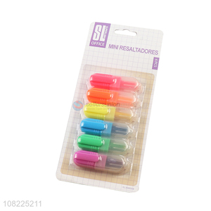 Hot Selling 6 Pieces Fluorescent Pen Mini Highlighter Set