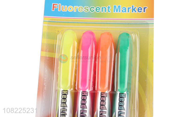 High Quality 4 Pieces Fluorescent Marker Pen Set For Sale