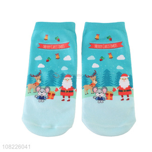 Good quality men women 3D Christmas ankle socks for gifts
