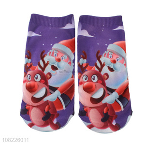 Hot sale funny 3D Christmas ankle socks custom low cut socks