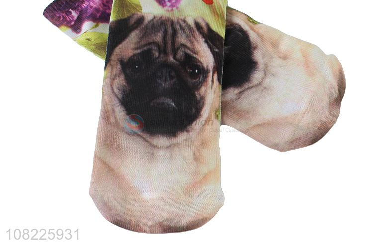 Wholesale breathable soft dog printed socks for men and women