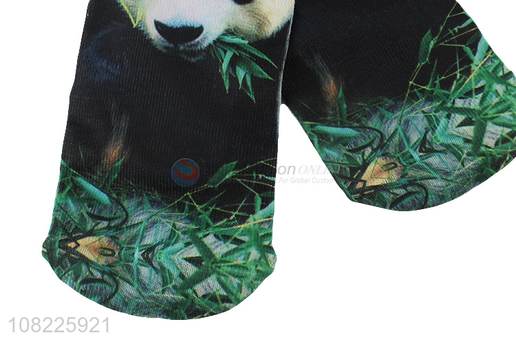 Low price summer cotton socks 3D panda printed ankle socks