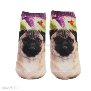 Wholesale breathable soft dog printed socks for men and women