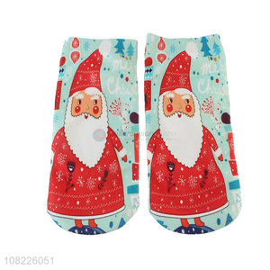 Yiwu market breathable 3D Christmas socks holiday ankle socks