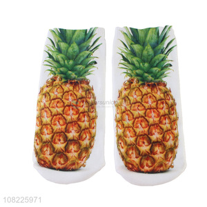 Hot sale 3D pineapple socks unisex adult summer ankle socks