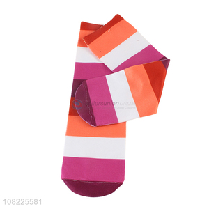 Wholesale colorful stripe printed socks custom digital printing socks