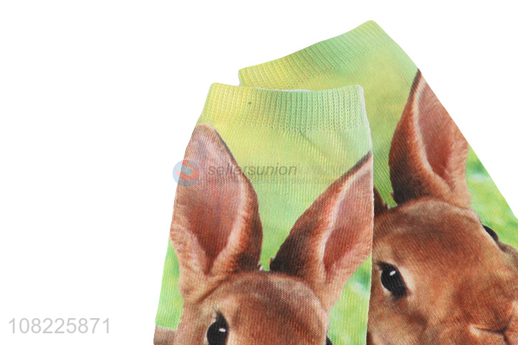 Recent design lovely hare pattern unisex adult summer ankle socks