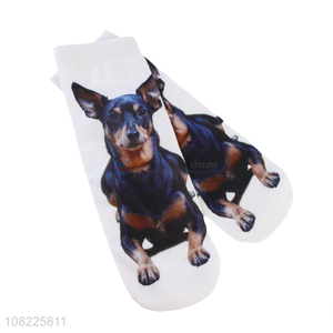 Good price funny 3D puppy ankle socks custom low cut socks