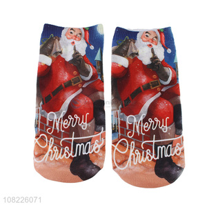Online wholesale lovely unisex adult 3D Christmas ankle socks