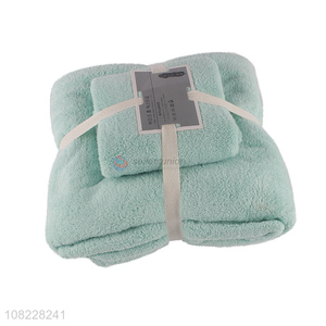 Wholesale skin-friendly water absorbent coral fleece <em>bath</em> <em>towel</em> set