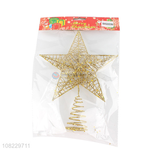 High quality festival decoration gold iron wire Xmas tree star