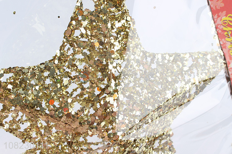 New arrival gold sequin Christmas star tree topper for decoration