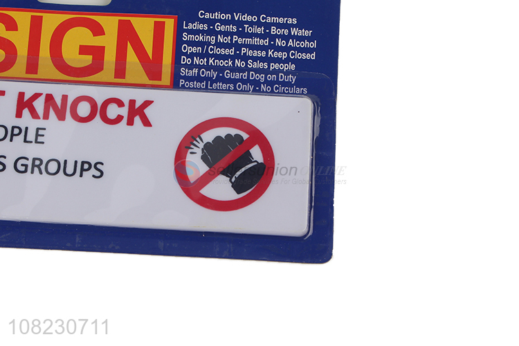 Yiwu wholesale do not knock sign door plates sign board