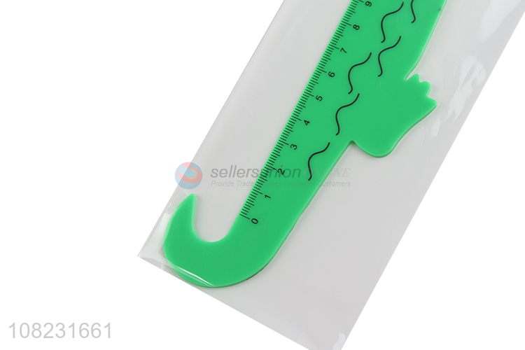 Good quality crocodile shape plastic ruler children kids stationery