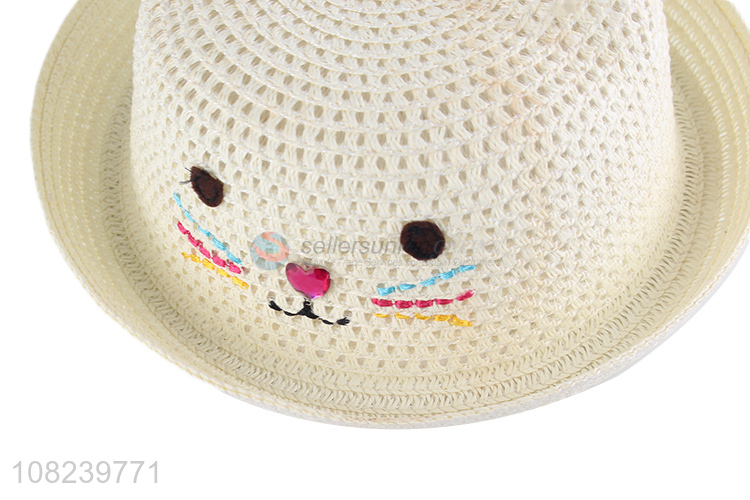 Hot selling creative woven straw hat girls cute hat