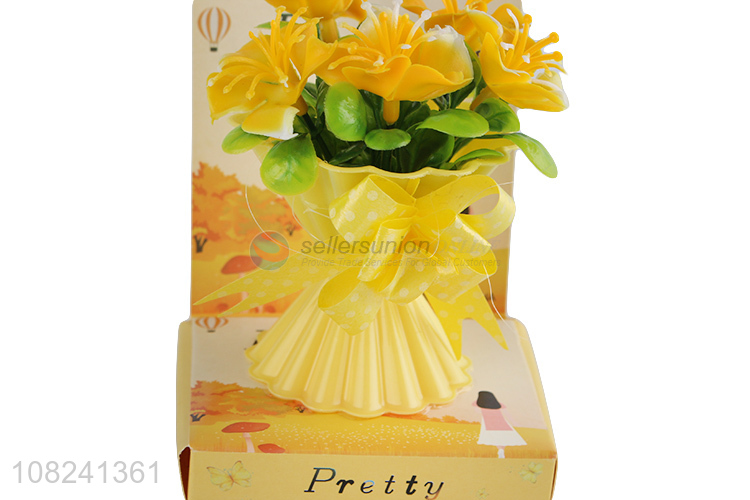 Yiwu market creative artificial flower plastic crafts for sale