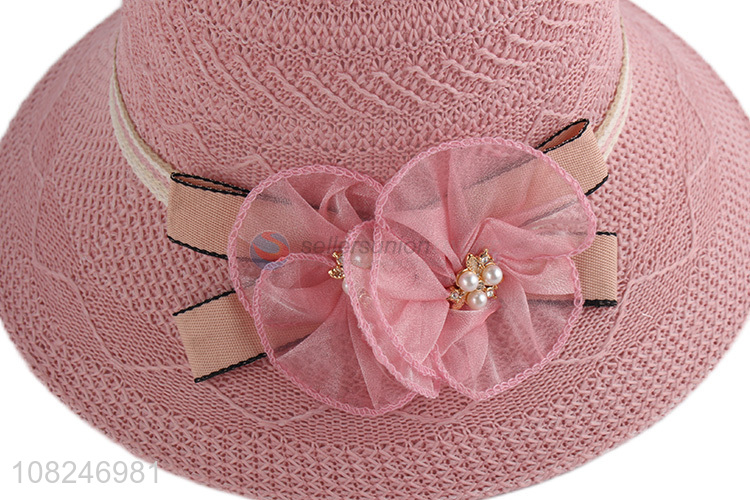 Hot selling cute straw hat ladies fashion sunhat